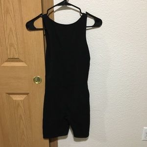 Backless black romper